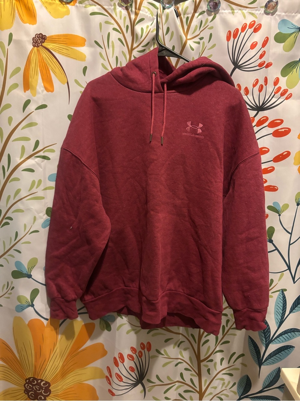 Under Armour Maroon Pullover Hoodie with Logo